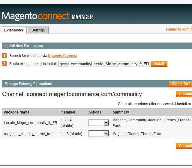 magento connect manager